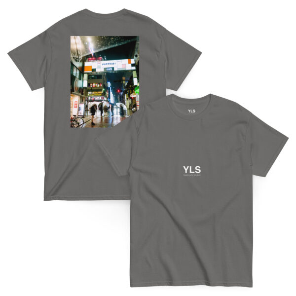 unisex-classic-tee-charcoal-front-and-back-6856fb3c126fb.jpg Ueno Rain – Unisex T-Shirt (BACK VISION)