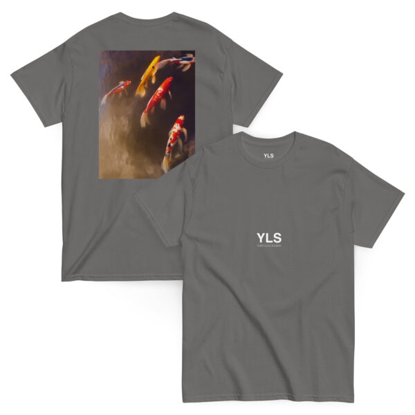 unisex-classic-tee-charcoal-front-and-back-6857cf77bc3db.jpg Koi Drift – Unisex T-Shirt (BACK VISION)