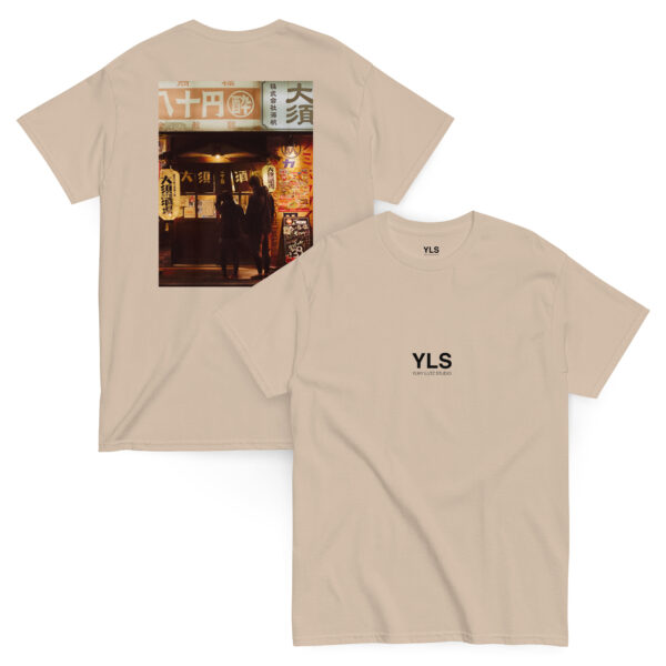 unisex-classic-tee-sand-front-and-back-6852f6a4650cf.jpg A quiet evening in Nagoya - Unisex T-Shirt (BACK VISION)