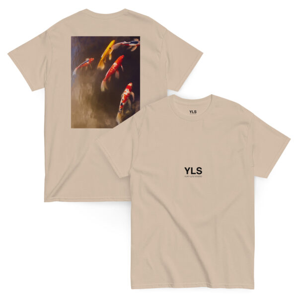 unisex-classic-tee-sand-front-and-back-6857d05457e75.jpg Koi Drift – Unisex T-Shirt (BACK VISION)