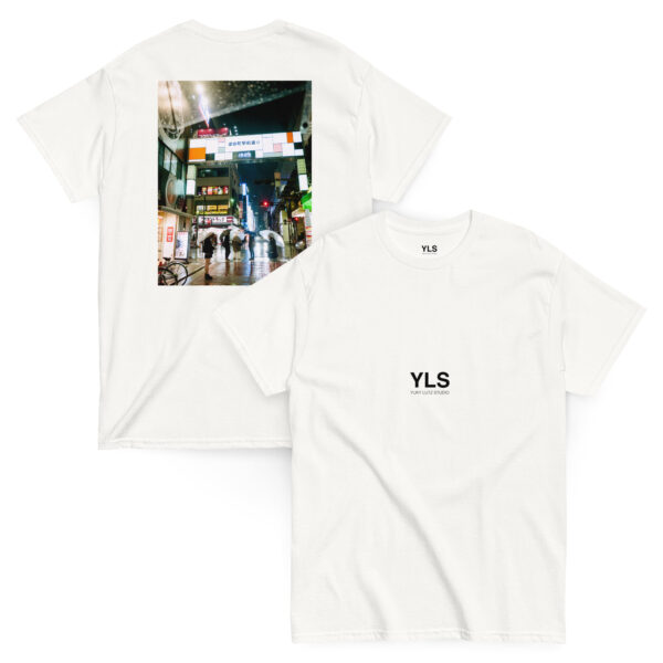 unisex-classic-tee-white-front-and-back-6856fc7a9b985.jpg Ueno Rain – Unisex T-Shirt (BACK VISION)