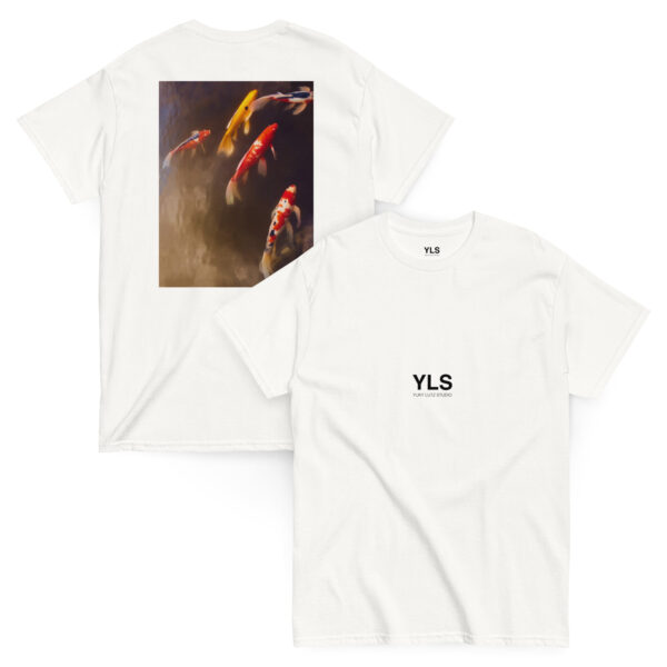 unisex-classic-tee-white-front-and-back-6857d05459ec1.jpg Koi Drift – Unisex T-Shirt (BACK VISION)